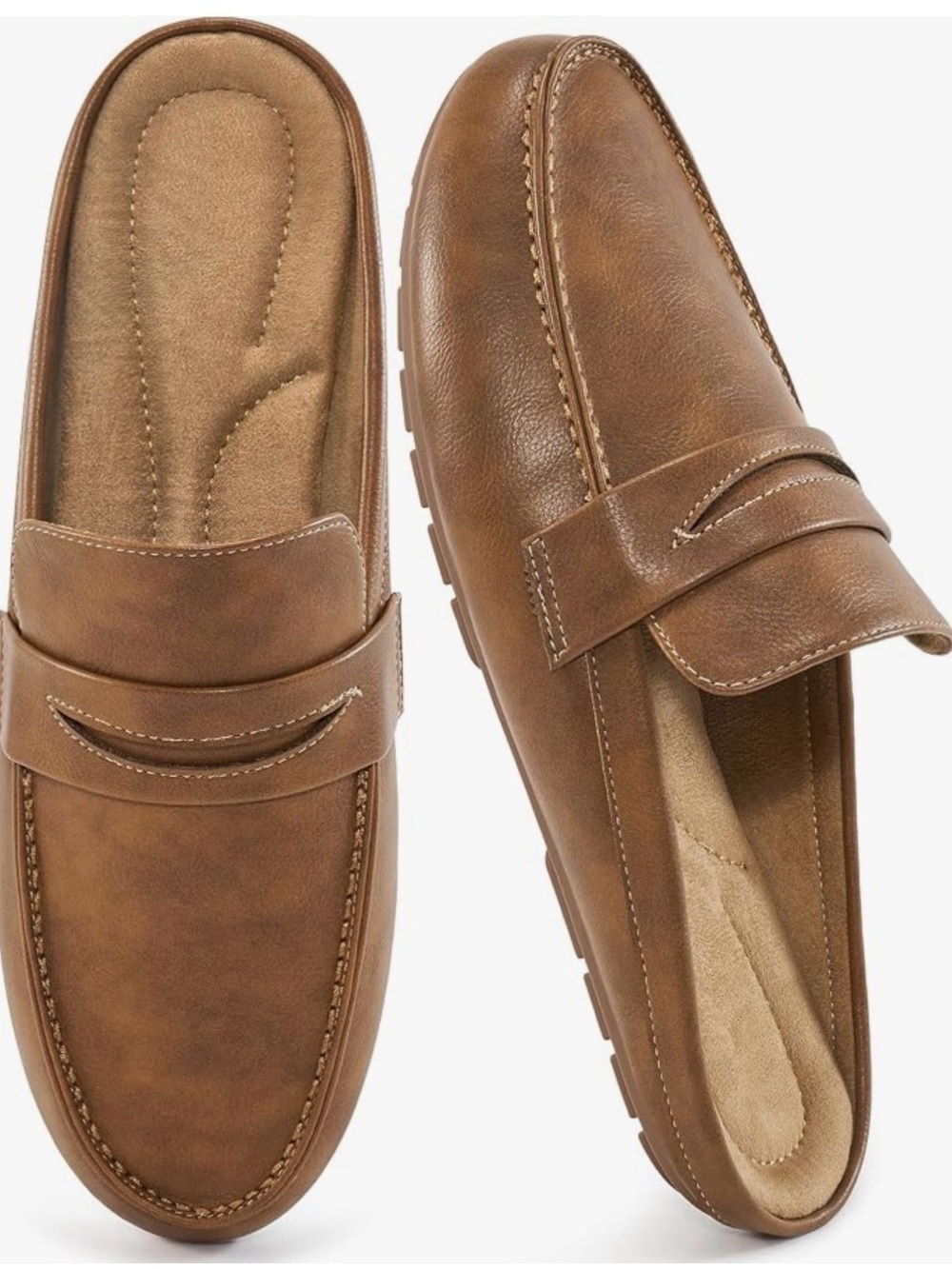 Women’s Slip-On Loafer Mules in Cognac Brown